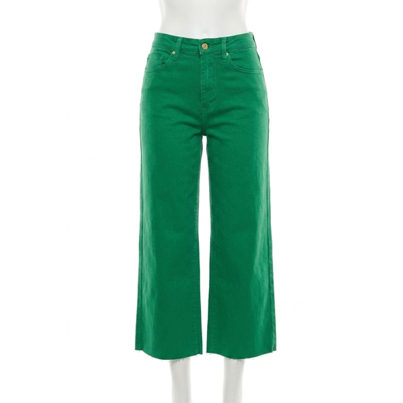 JUDY BLUE Denim - NEW JUDY BLUE high rise control top wide leg crop jeans in kelly green